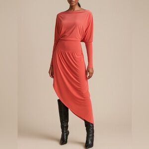 Never Fully Dressed "Trish" Coral Asymmetrical Dress